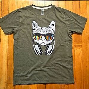 3/$20 Graphic Cat Sunglasses Novelty Tee T-Shirt XL